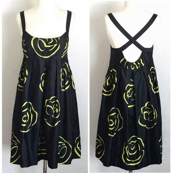 INC Inernational Concepts floral Taffeta SILK with X back dress size 2 (166) - Picture 1 of 7